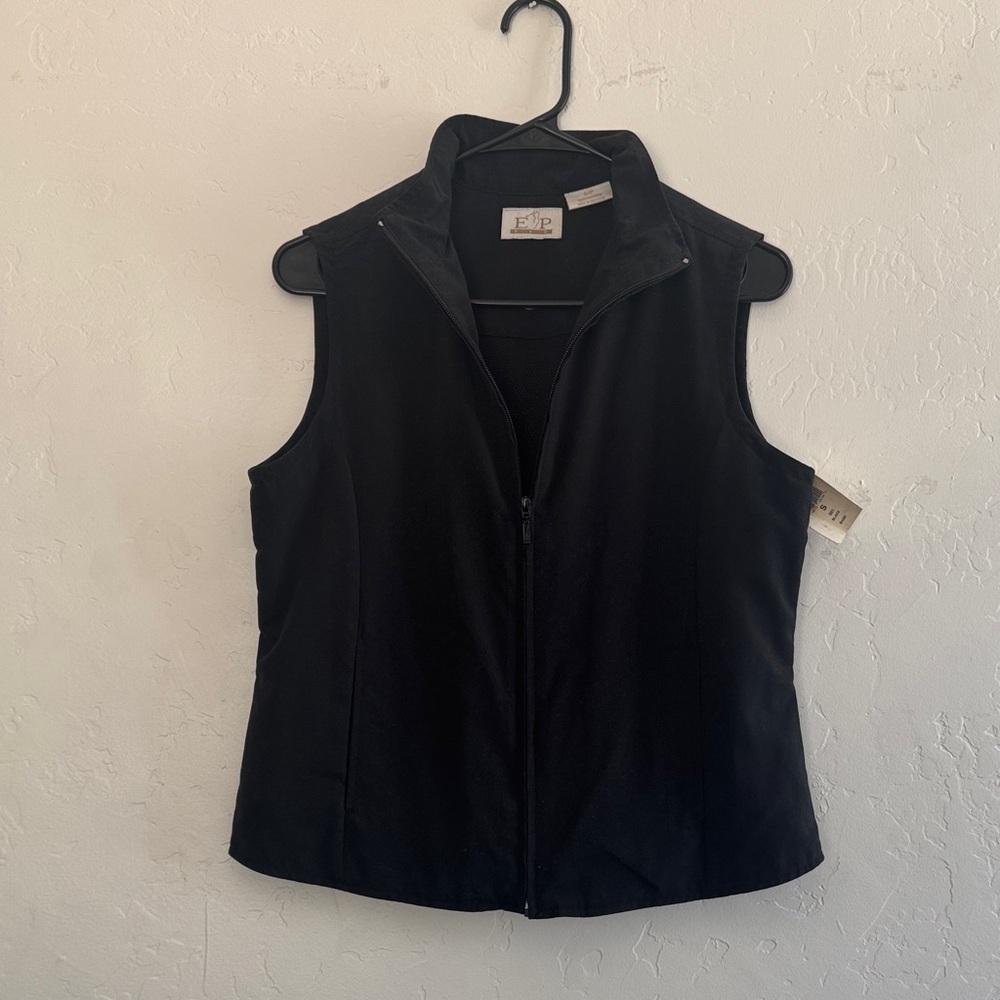 EP Pro Black Zip-Up Golf Vest – Size Small